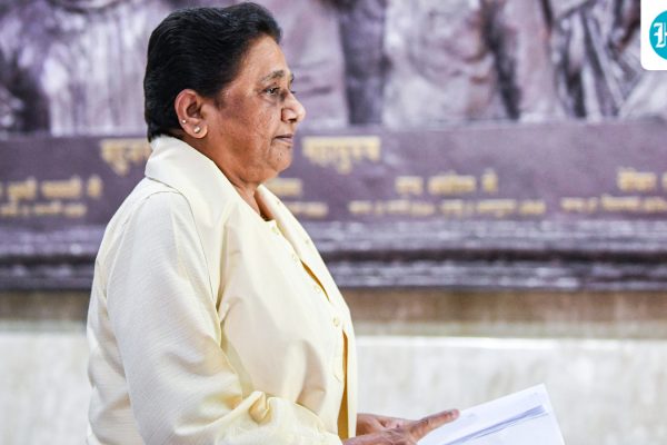 BSP supremo Mayawati arrives to address the media